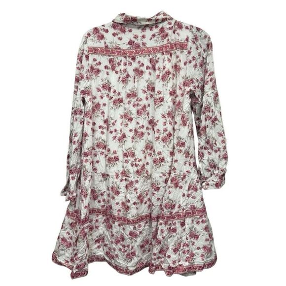 Trish Scully Pink Floral long sleeve mini dress size 4 - Picture 3 of 6